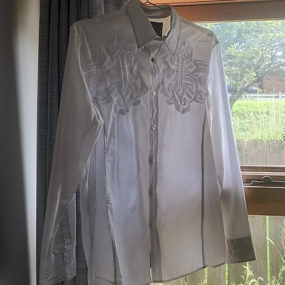 Early 2000's vintage Men's embroidered shirt - size medium - Picture 1 of 4